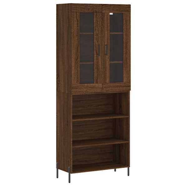 Kõrge kapp, pruun tamm, 69,5 × 34 × 180 cm, tehispuit