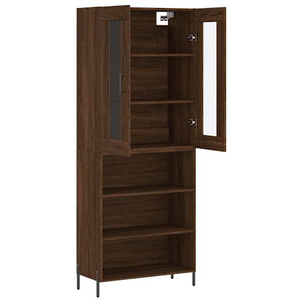 Kõrge kapp, pruun tamm, 69,5 × 34 × 180 cm, tehispuit