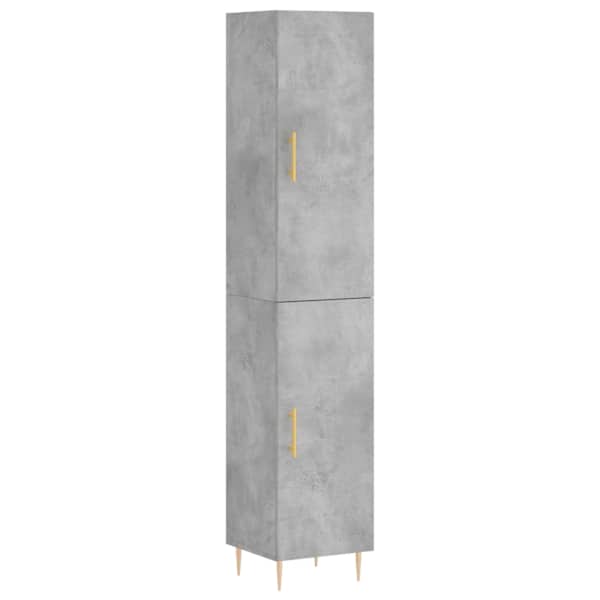 Kõrge kapp, betoonhall, 34,5 × 34 × 180 cm, tehispuit