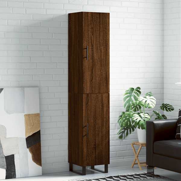 Kõrge kapp, pruun tamm, 34,5 × 34 × 180 cm, tehispuit