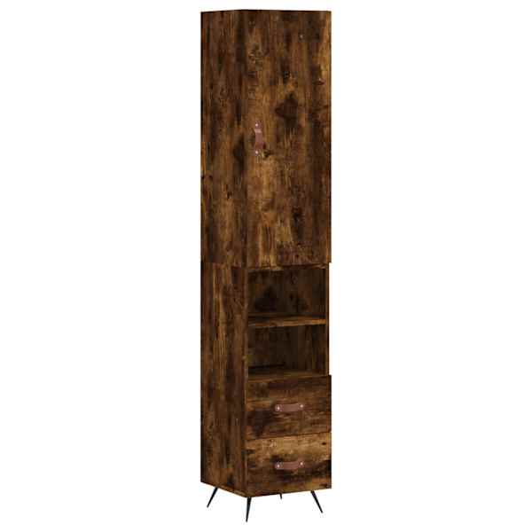 Kõrge kapp, suitsutatud tamm, 34,5 × 34 × 180 cm, tehispuit
