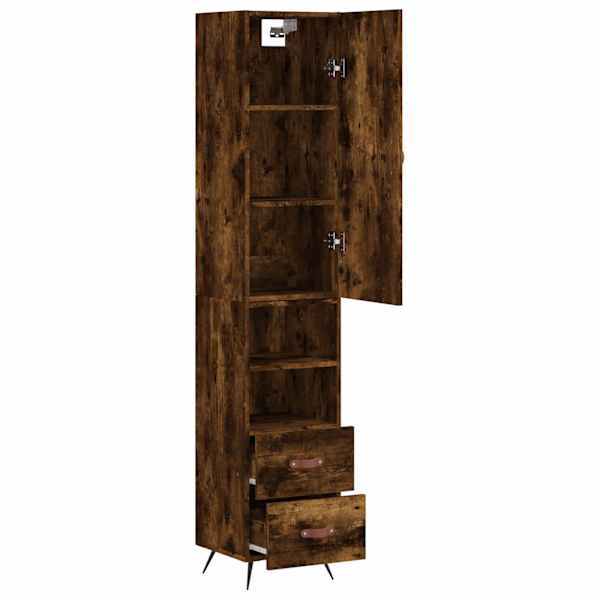 Kõrge kapp, suitsutatud tamm, 34,5 × 34 × 180 cm, tehispuit