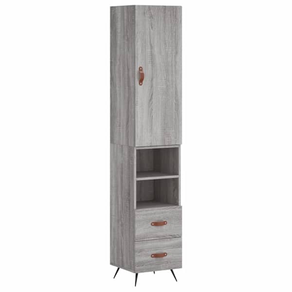 Kõrge kapp, hall Sonoma tamm, 34,5 × 34 × 180 cm, tehispuit