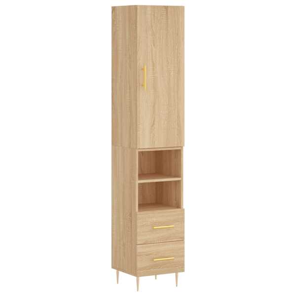 Kõrge kapp, Sonoma tamm, 34,5 × 34 × 180 cm, tehispuit