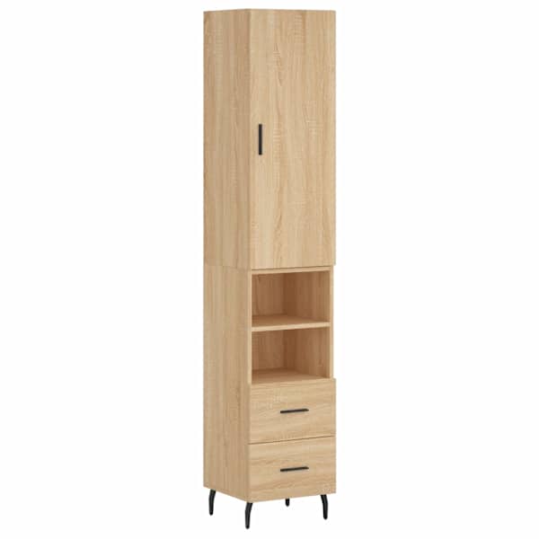 Kõrge kapp, Sonoma tamm, 34,5 × 34 × 180 cm, tehispuit