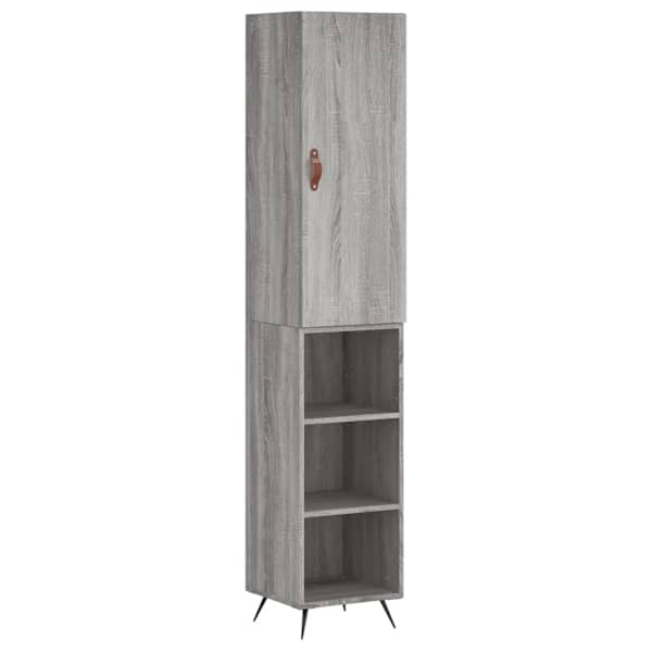 Kõrge kapp, hall Sonoma tamm, 34,5 × 34 × 180 cm, tehispuit