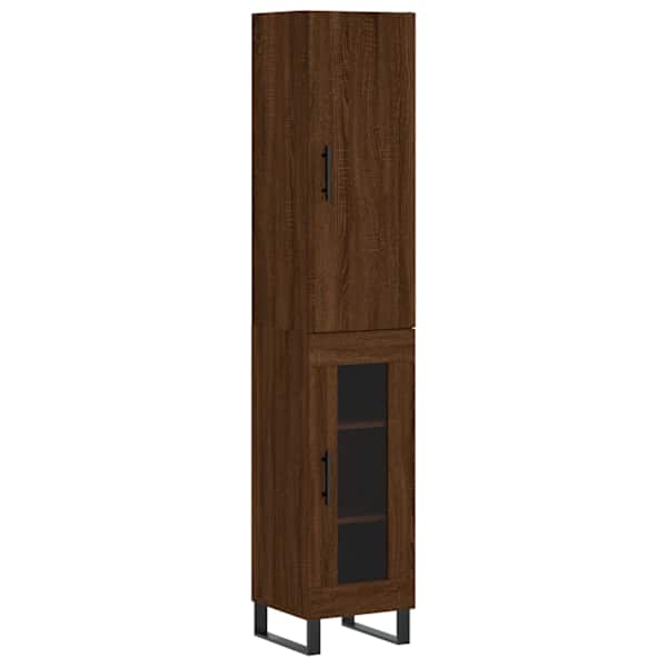 Kõrge kapp, pruun tamm, 34,5 × 34 × 180 cm, tehispuit