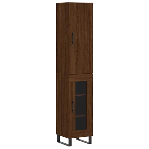 Kõrge kapp, pruun tamm, 34,5 × 34 × 180 cm, tehispuit
