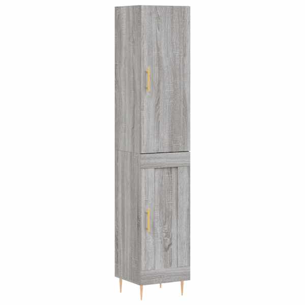 Kõrge kapp, hall Sonoma tamm, 34,5 × 34 × 180 cm, tehispuit