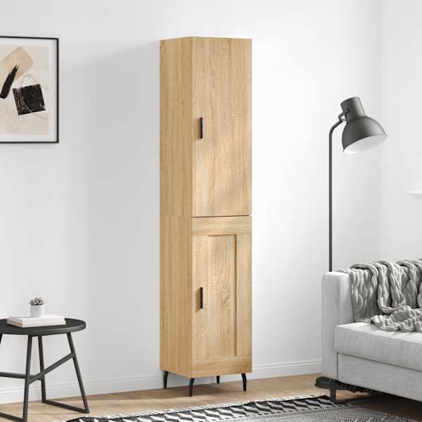 Kõrge kapp, Sonoma tamm, 34,5 × 34 × 180 cm, tehispuit