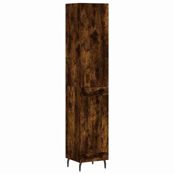 Kõrge kapp, suitsutatud tamm, 34,5 × 34 × 180 cm, tehispuit