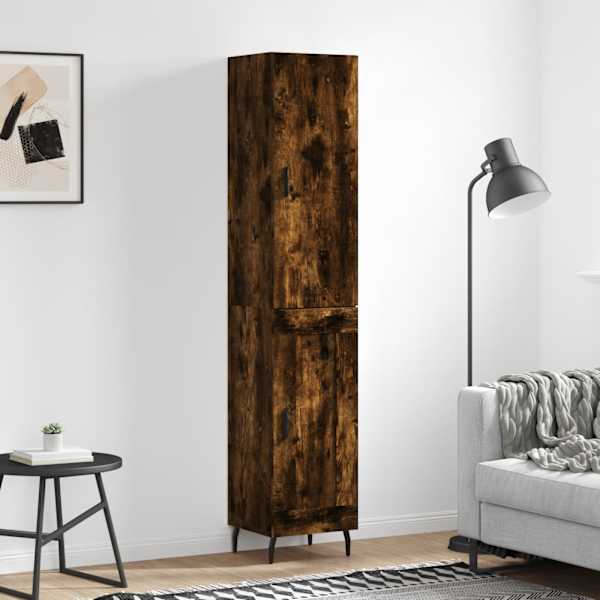 Kõrge kapp, suitsutatud tamm, 34,5 × 34 × 180 cm, tehispuit
