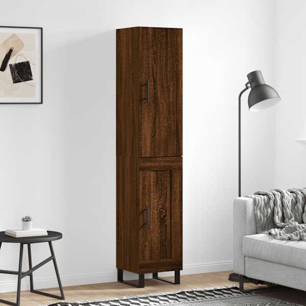 Kõrge kapp, pruun tamm, 34,5 × 34 × 180 cm, tehispuit