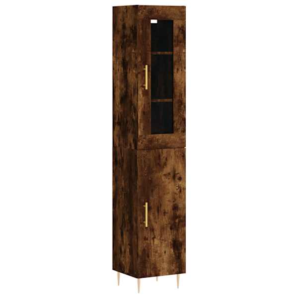 Kõrge kapp, suitsutatud tamm, 34,5 × 34 × 180 cm, tehispuit