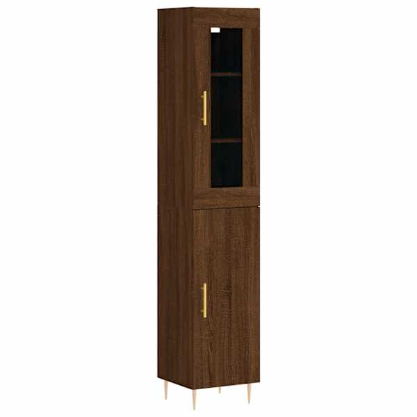 Kõrge kapp, pruun tamm, 34,5 × 34 × 180 cm, tehispuit