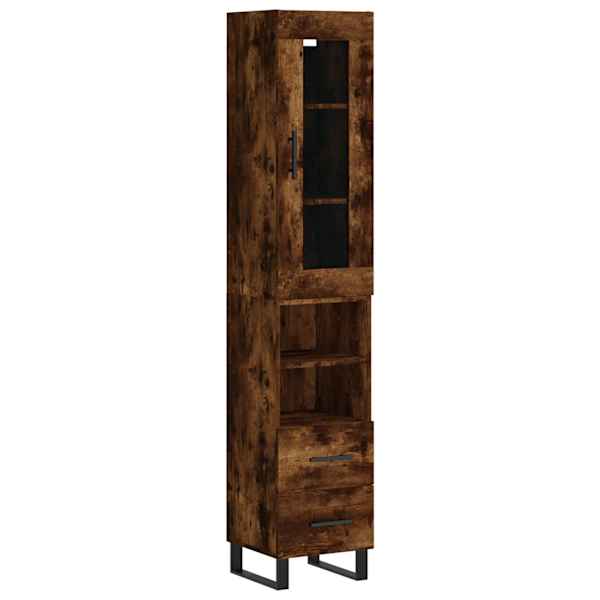 Kõrge kapp, suitsutatud tamm, 34,5 × 34 × 180 cm, tehispuit