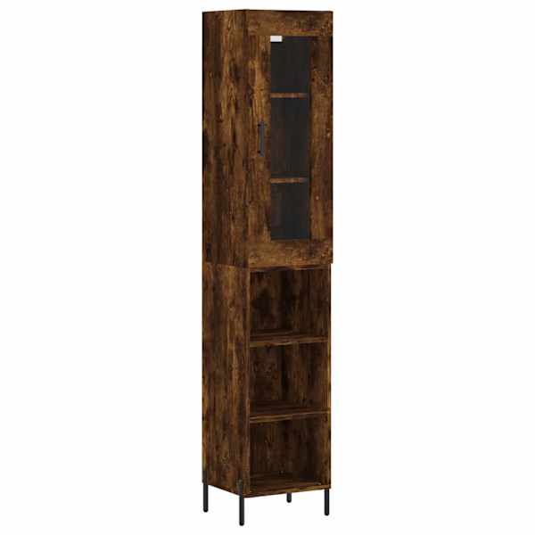 Kõrge kapp, suitsutatud tamm, 34,5 × 34 × 180 cm, tehispuit