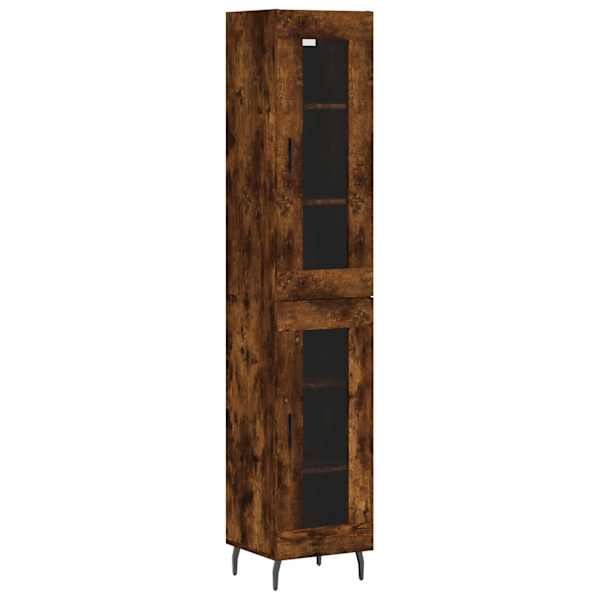 Kõrge kapp, suitsutatud tamm, 34,5 × 34 × 180 cm, tehispuit