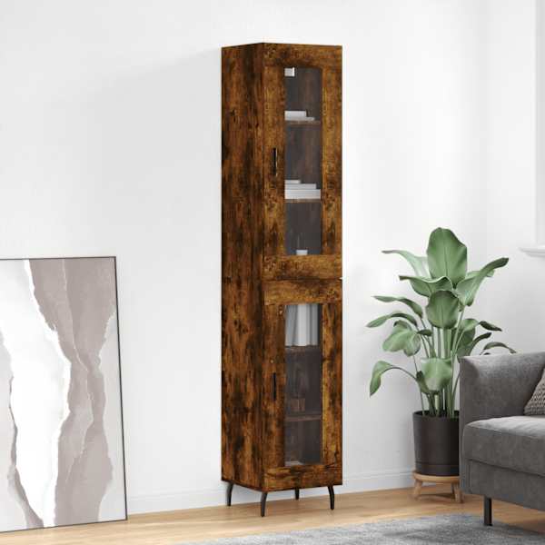 Kõrge kapp, suitsutatud tamm, 34,5 × 34 × 180 cm, tehispuit