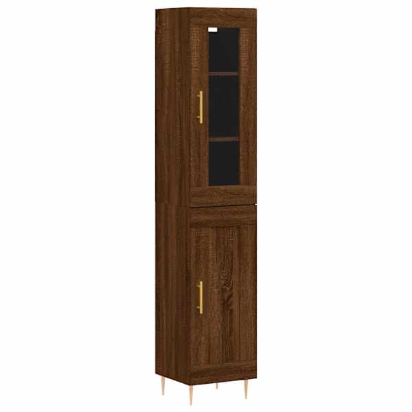 Kõrge kapp, pruun tamm, 34,5 × 34 × 180 cm, tehispuit