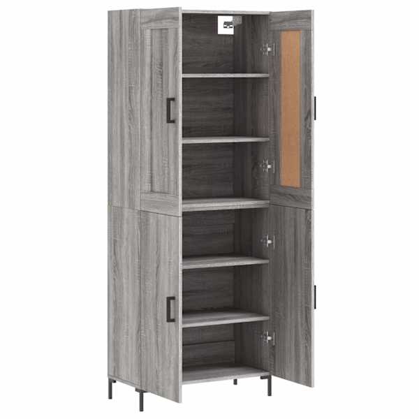 Kõrge kapp, hall Sonoma tamm, 69,5 × 34 × 180 cm, tehispuit