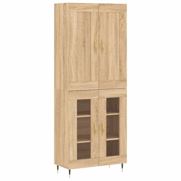 Kõrge kapp, Sonoma tamm, 69,5 × 34 × 180 cm, tehispuit
