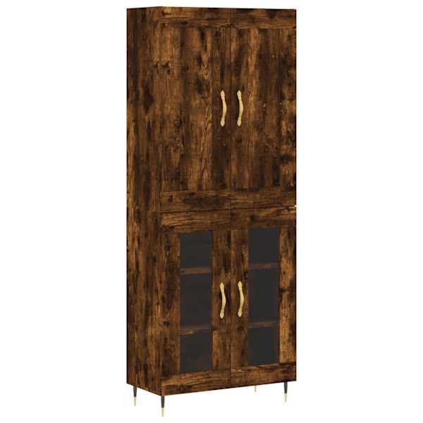 Kõrge kapp, suitsutatud tamm, 69,5 × 34 × 180 cm, tehispuit