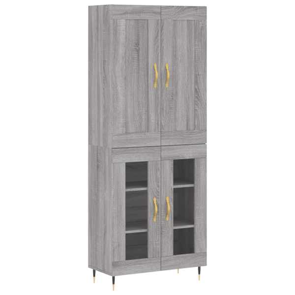 Kõrge kapp, hall Sonoma tamm, 69,5 × 34 × 180 cm, tehispuit