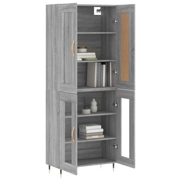 Kõrge kapp, hall Sonoma tamm, 69,5 × 34 × 180 cm, tehispuit