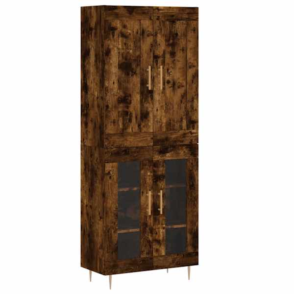 Kõrge kapp, suitsutatud tamm, 69,5 × 34 × 180 cm, tehispuit