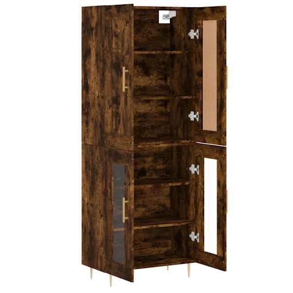 Kõrge kapp, suitsutatud tamm, 69,5 × 34 × 180 cm, tehispuit