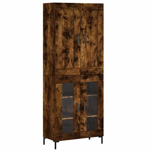 Kõrge kapp, suitsutatud tamm, 69,5 × 34 × 180 cm, tehispuit