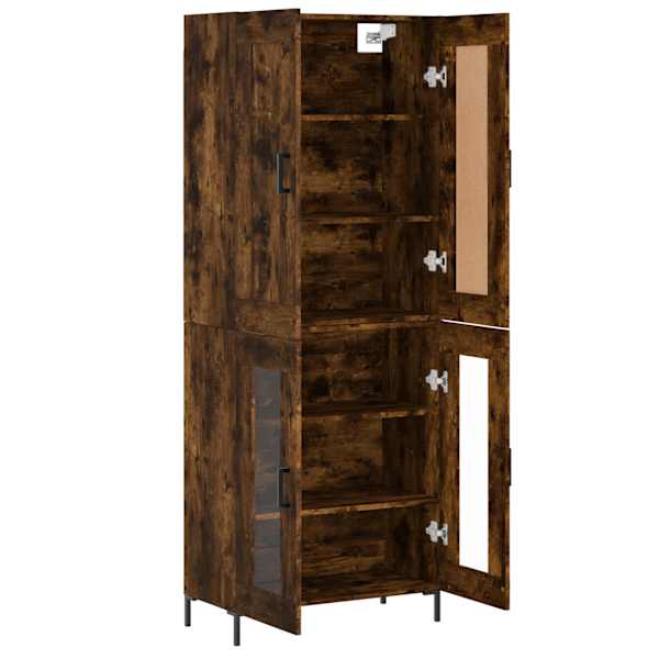 Kõrge kapp, suitsutatud tamm, 69,5 × 34 × 180 cm, tehispuit