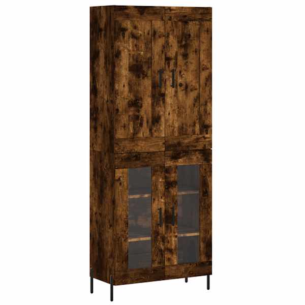 Kõrge kapp, suitsutatud tamm, 69,5 × 34 × 180 cm, tehispuit