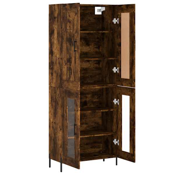 Kõrge kapp, suitsutatud tamm, 69,5 × 34 × 180 cm, tehispuit