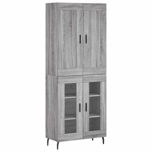 Kõrge kapp, hall Sonoma tamm, 69,5 × 34 × 180 cm, tehispuit