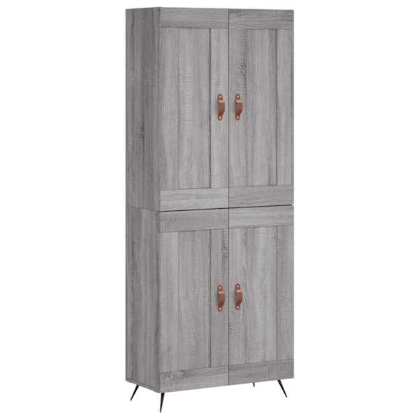 Kõrge kapp, hall Sonoma tamm, 69,5 × 34 × 180 cm, tehispuit