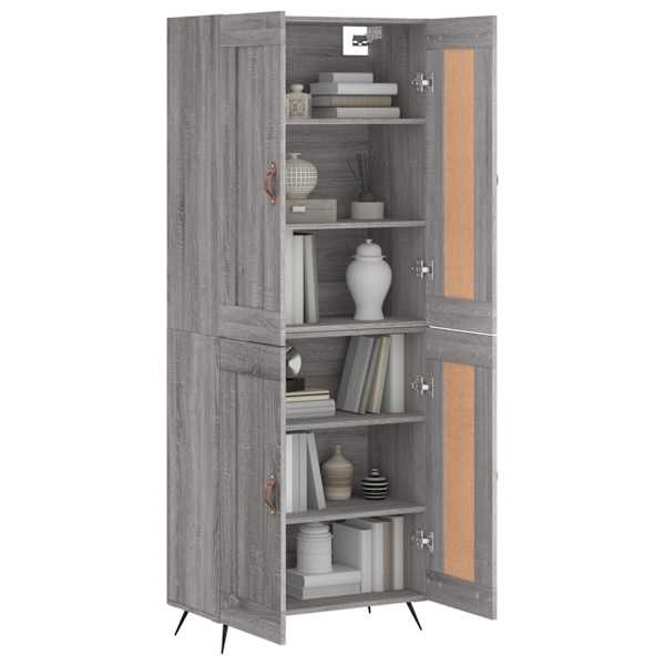 Kõrge kapp, hall Sonoma tamm, 69,5 × 34 × 180 cm, tehispuit