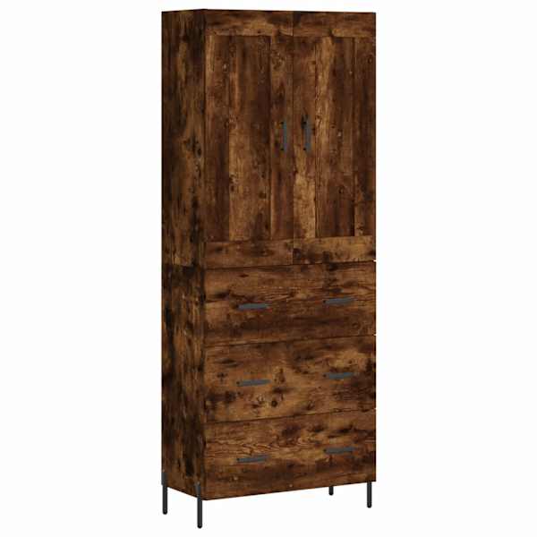 Kõrge kapp, suitsutatud tamm, 69,5 × 34 × 180 cm, tehispuit