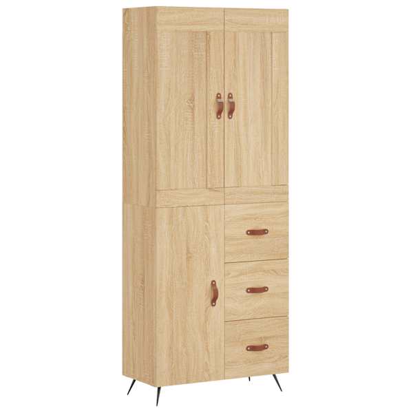 Kõrge kapp, Sonoma tamm, 69,5 × 34 × 180 cm, tehispuit