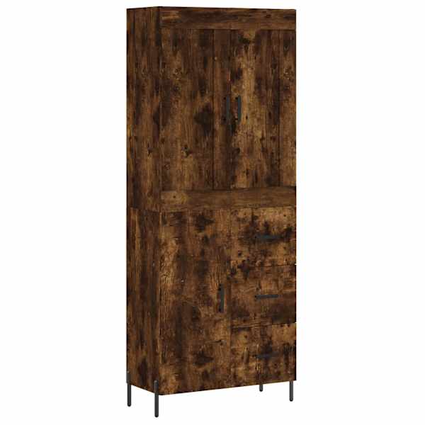 Kõrge kapp, suitsutatud tamm, 69,5 × 34 × 180 cm, tehispuit