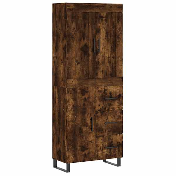 Kõrge kapp, suitsutatud tamm, 69,5 × 34 × 180 cm, tehispuit