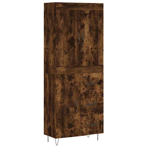 Kõrge kapp, suitsutatud tamm, 69,5 × 34 × 180 cm, tehispuit