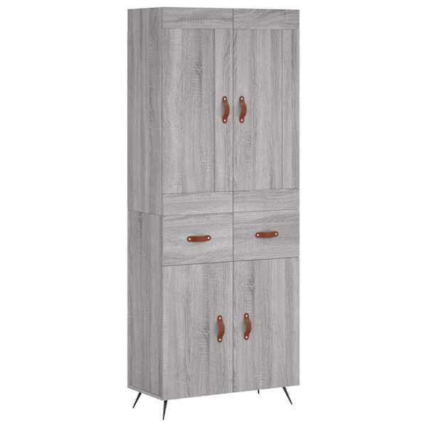 Kõrge kapp, hall Sonoma tamm, 69,5 × 34 × 180 cm, tehispuit