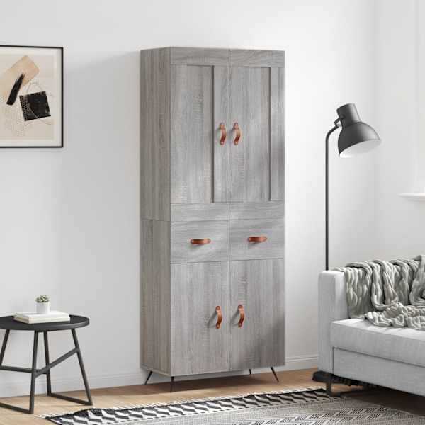 Kõrge kapp, hall Sonoma tamm, 69,5 × 34 × 180 cm, tehispuit
