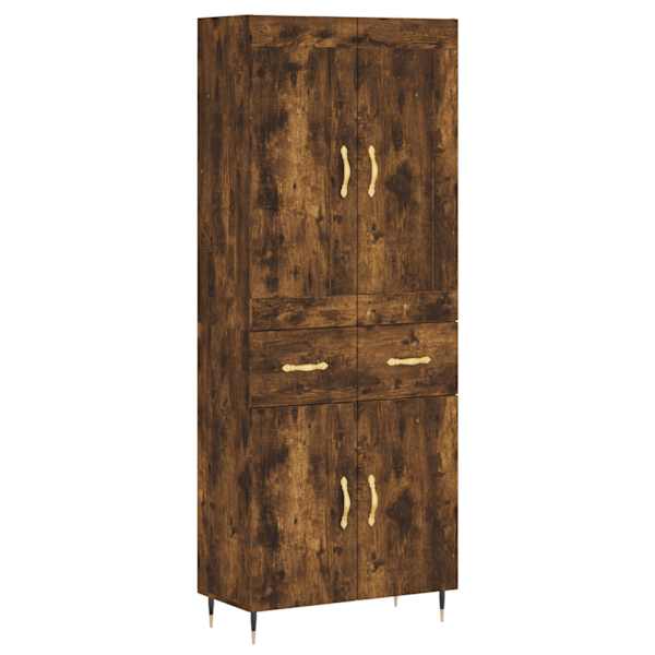 Kõrge kapp, suitsutatud tamm, 69,5 × 34 × 180 cm, tehispuit