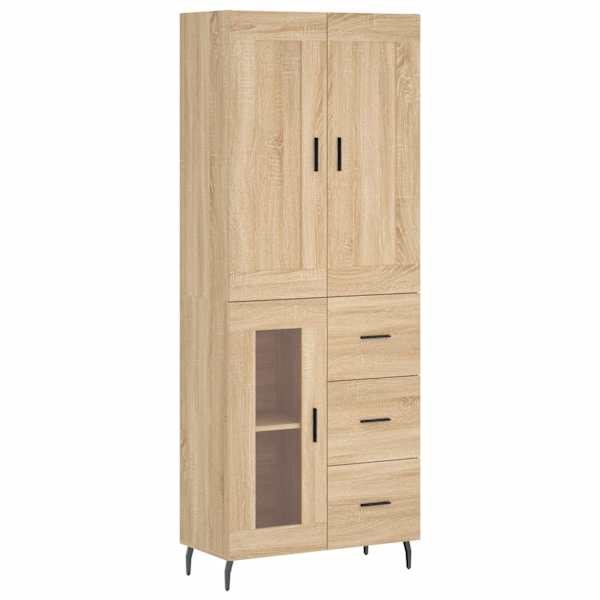 Kõrge kapp, Sonoma tamm, 69,5 × 34 × 180 cm, tehispuit