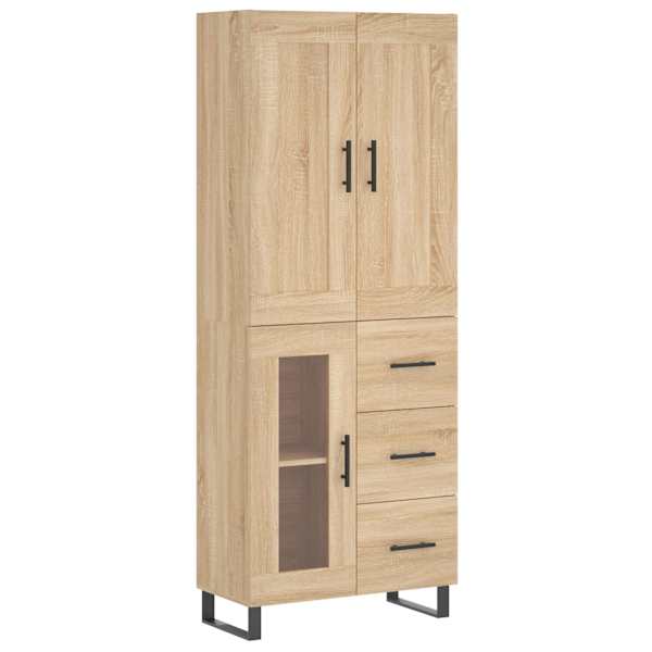 Kõrge kapp, Sonoma tamm, 69,5 × 34 × 180 cm, tehispuit