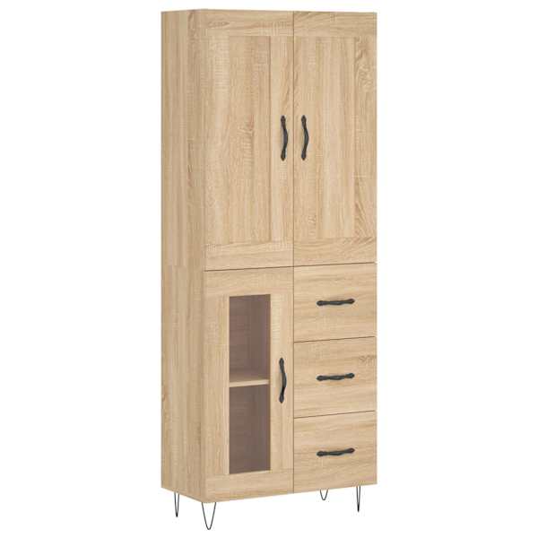 Kõrge kapp, Sonoma tamm, 69,5 × 34 × 180 cm, tehispuit