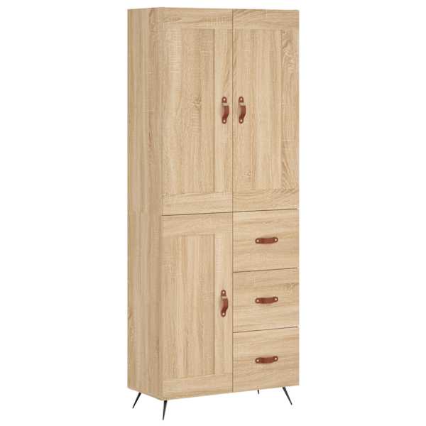 Kõrge kapp, Sonoma tamm, 69,5 × 34 × 180 cm, tehispuit